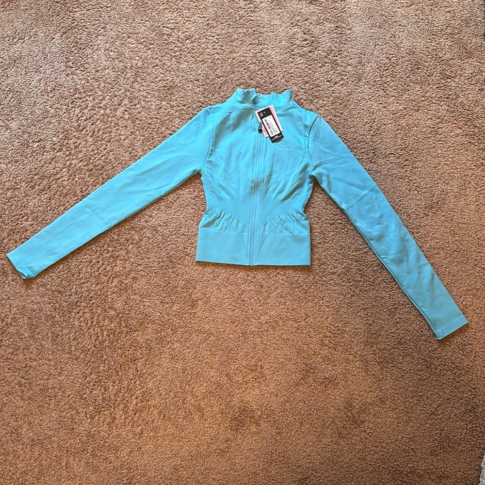 NEW Pretty little thing Light Blue Zip-Up Jacket